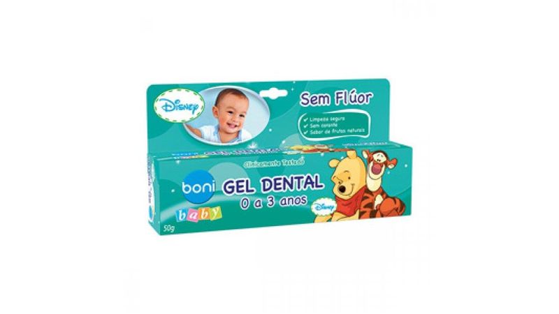 Gel-Dental-Boni-Baby-Sem-Fluor-50g