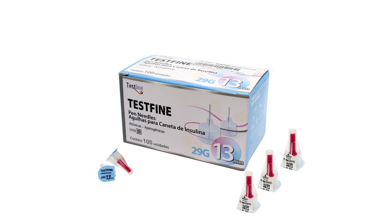 Agulha-para-Caneta-de-Insulina-Testline-Testfine-29g-13mm-100-Unidades