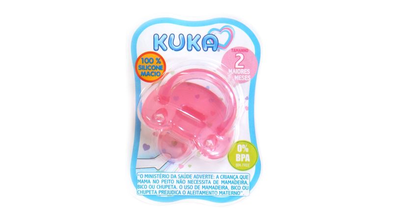 Chupeta-Kuka-Silicone-Soft-Ortodontica-Tamanho-2--6-Meses-Rosa