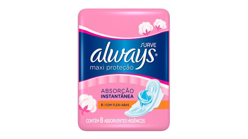 absorvente-always-maxi-protecao-cobertura-suave-abas-8-unidades