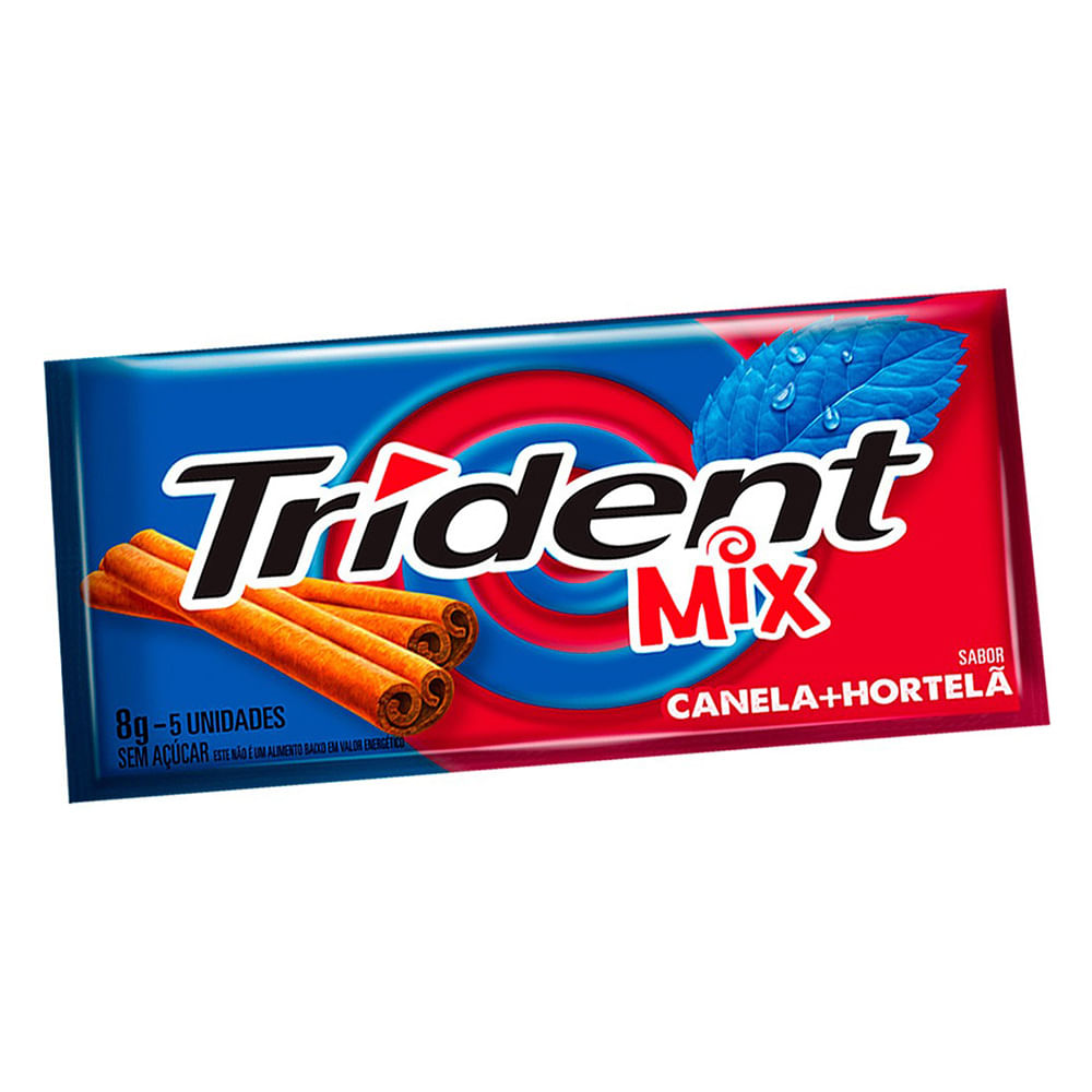 Chiclete Trident Mix Canela e Hortela 8g 5 Unidades
