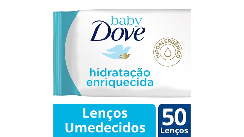 lenco-umedecido-dove-baby-hidratacao-enriquecida-50-unidades