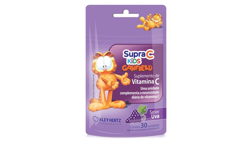 Supra-C-Kids-Garfield-Sabor-Uva-30-Gomas