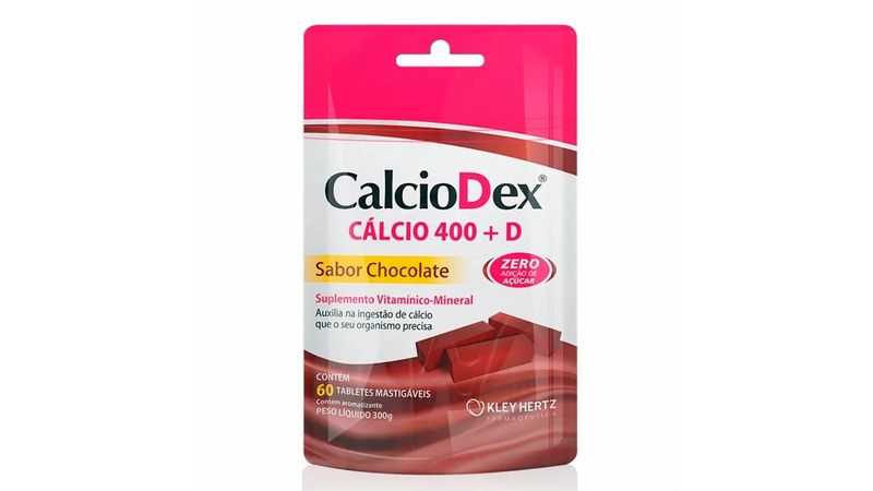 CalcioDex-400-D-Tabletes-Mastigaveis-Sabor-Chocolate-60-Unidades