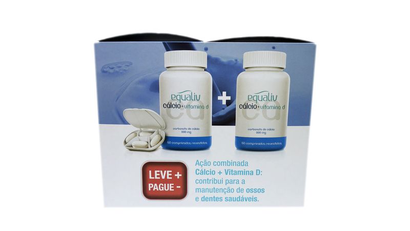 Kit-Equaliv-Calcio---Vitamina-D-2-Unidades-de-60-comprimidos-revestidos