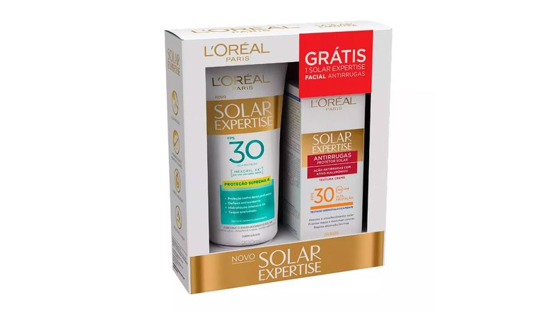 Protetor-Solar-L-oreal-Solar-Expertise-Supreme-Protect-FPS-30-Locao-200ml---Gratis-Solar-Expertise-Facial-Antirrugas-25g