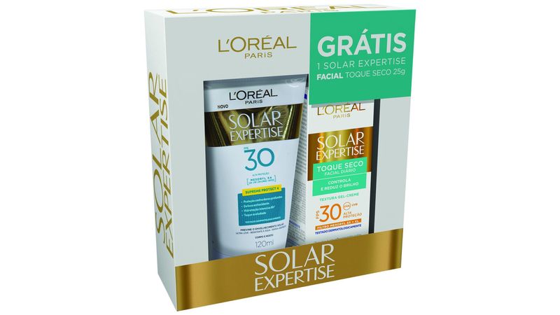 Protetor-Solar-L-oreal-Solar-Expertise-Supreme-Protect-FPS-30-Locao-120ml---Gratis-Solar-Expertise-Facial-Toque-Seco-25g