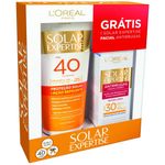 Protetor-Solar-L-oreal-Solar-Expertise-Acao-Repelente-FPS-40-200ml---Gratis-Solar-Expertise-Facial-Antirrugas-25g