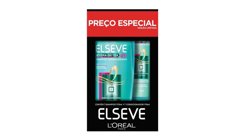 Kit-Shampoo-375ml---Condicionador-170ml-Elseve-Hydra-Detox-Preco-Especial
