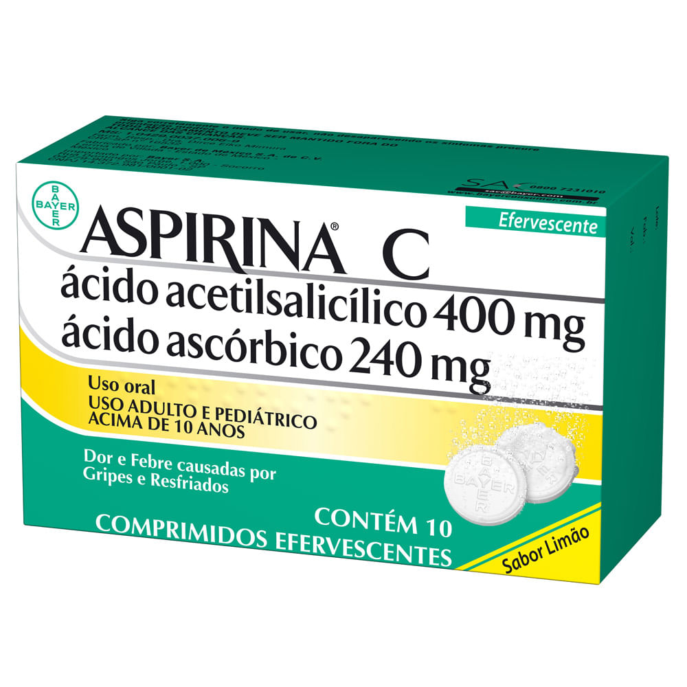 Aspirina C Sabor Limão - Alívio Rápido da Dor