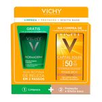 Kit-Protetor-Solar-Vichy-Capital-Soleil-Toque-Seco-com-Cor-FPS-50-Gel-Creme-50g---Gratis-Normaderm-Gel-de-Limpeza-Profunda-60g