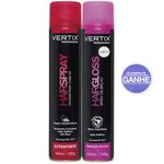 Kit-Hair-Spray-Vertix-Fixador-de-Cabelo-Extraforte--Gratis-Hair-Gloss-Spray-de-Brilho-400ml