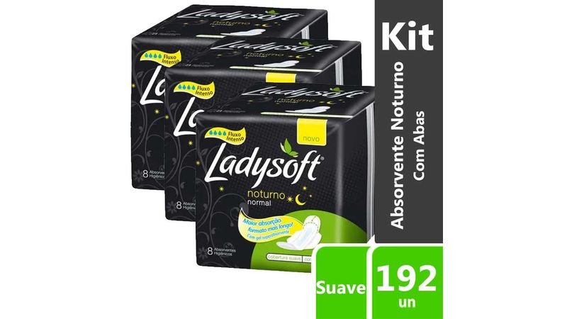 Kit-Absorvente-Ladysoft-Noturno-Com-Abas-192-unidades
