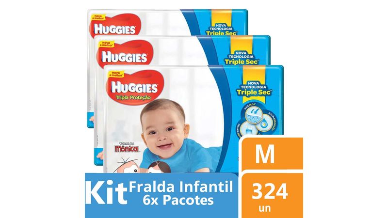 Kit-Fralda-Huggies-Turma-da-Monica-Tripla-Protecao-M-324-unidades-