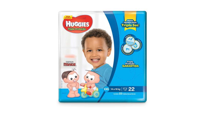 Kit-Fralda-Turma-da-Monica-Huggies-XXG-132-unidades-