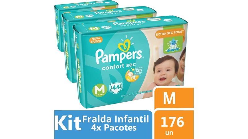 Kit-Fralda-Pampers-Confort-Sec-M-176-unidades