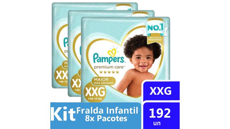 Kit-Fralda-Pampers-Premium-Care-Tamanho-XXG-Pacote-Mega-192-unidades-