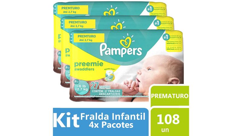 Kit-Fralda-Pampers-Preemie-Swaddlers-Prematuro-108-unidades-