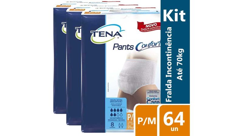 Kit-Roupa-Intima-Tena-Pants-Confort-P-M-64-Unidades