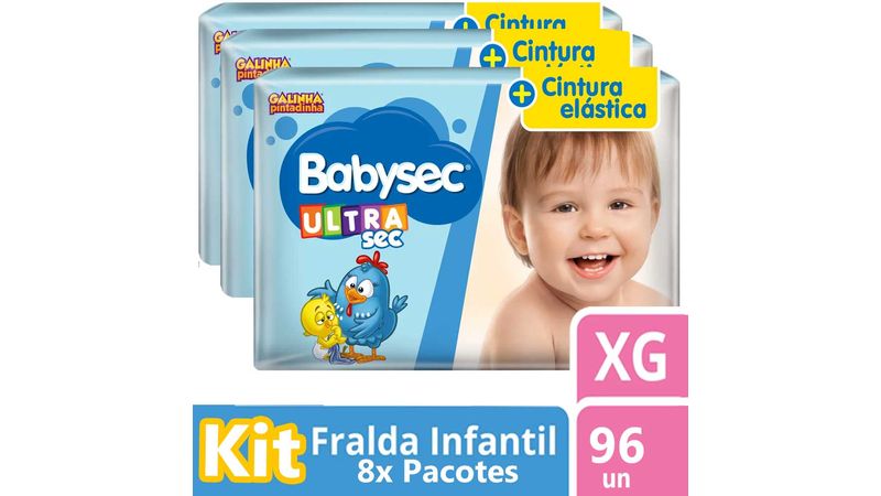 FRALDA-BABYSEC-GALINHA-PINTADINHA-ULTRASEC-XG-12-UNs