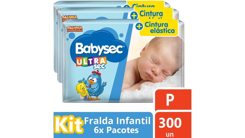 Kit-Fralda-Babysec-Galinha-Pintadinha-Ultrasec-Mega-P-300-Unidades
