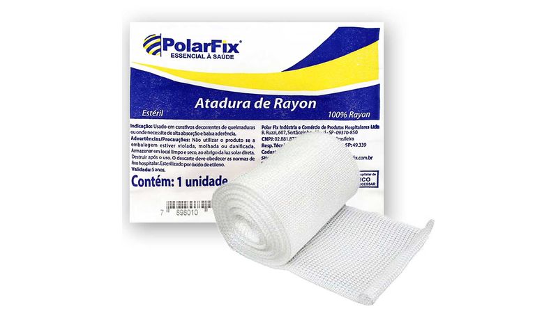 Atadura de Rayon Polarfix 7,5cm X 5m Não Estéril 1 Unidade