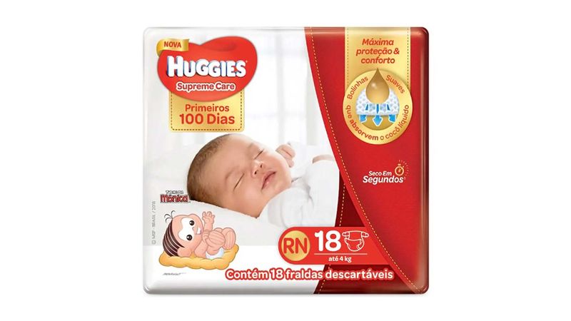 Fralda-Descartavel-Huggies-Supreme-Care-Recem-Nascido-RN-18-Unidades