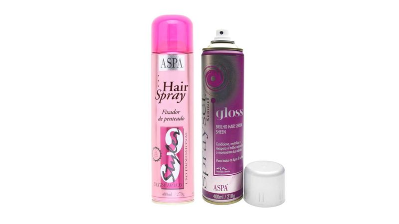 kit-hair-spray-aspa-styler-fixador-de-cabelo-ultra-hold-hair-gloss-spray-de-brilho-sprayset-400ml