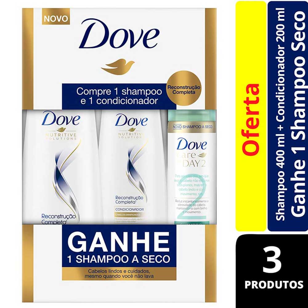 Kit Shampoo + Condicionador Dove Reconstrucao Completa Gratis