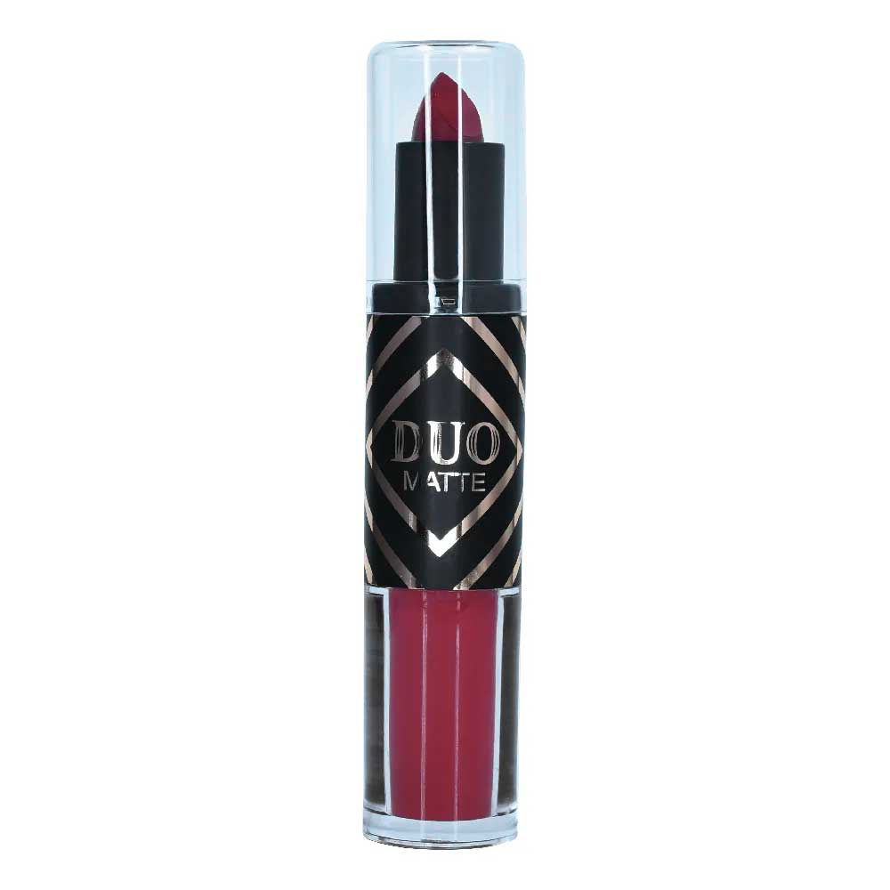 Batom Ruby Rose Duo Matte Cor Vermelho Cereja 076 HB 8607M