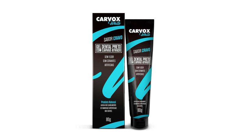 gel-dental-carvox-white-com-carvao-ativado-sabor-cravo-80g