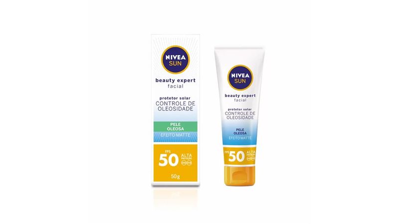 Protetor-Solar-Nivea-Sun-Beauty-Expert-Facial-Pele-Oleosa-FPS-50-Efeito-Matte-50g