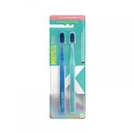 Escova Dental Kess Pro Extra Macia Cores Sortidas 2 Unidades + Capa Protetora