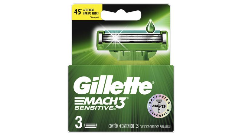 Laminas-Para-Aparelho-De-Barbear-Gillette-Mach3-Sensitive