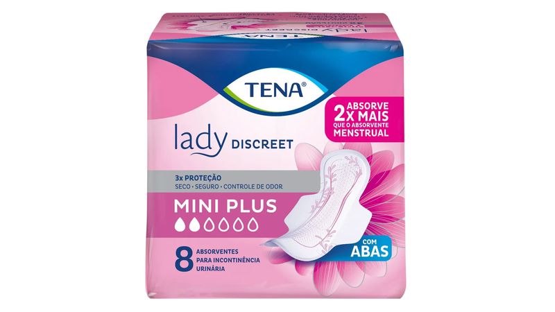 absorvente-geriatrico-tena-lady-discreet-mini-plus-com-abas-8-unidades
