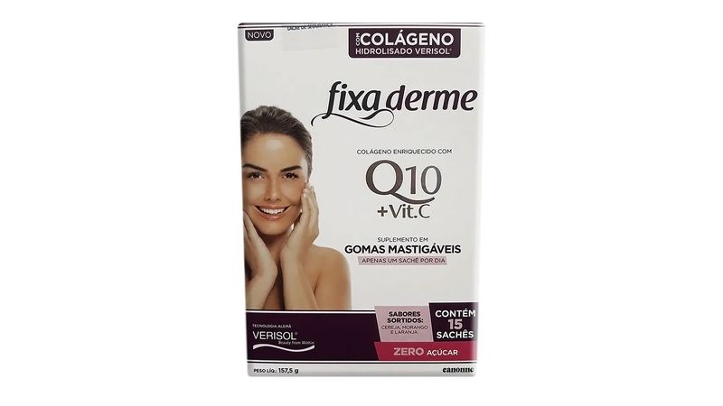 Colageno-Hidrolisado-Fixa-Derme-Q10---Vit.-C-15-Saches-com-3-Gomas-Mastigaveis-em-cada