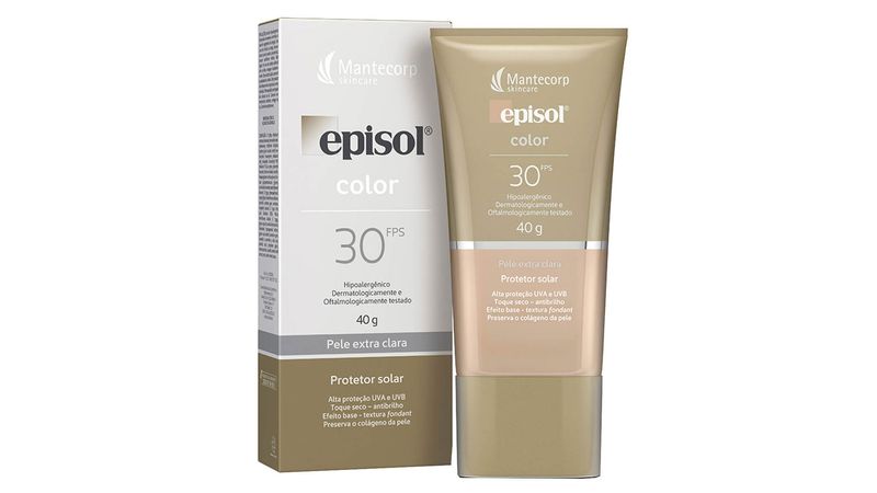 Protetor-Solar-Episol-Color-Pele-Extra-Clara-FPS-30-Locao-com-Efeito-de-Base-40g