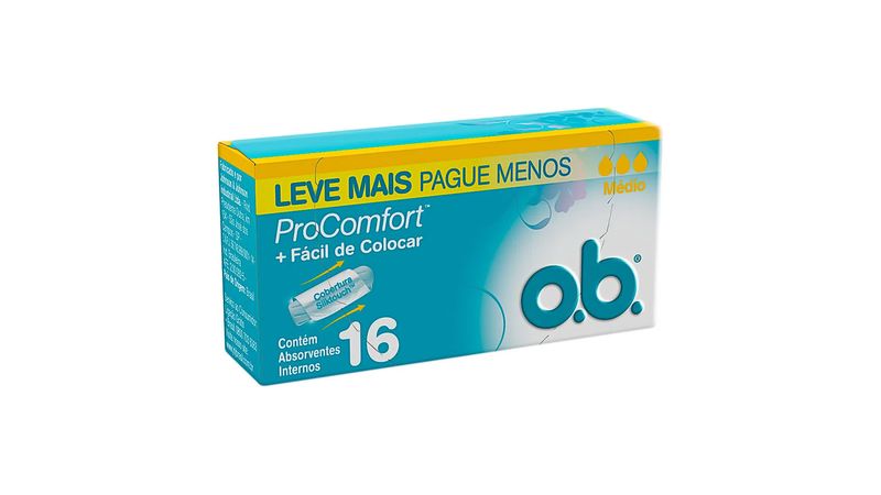 Absorvente-Interno-OB-ProComfort-Medio-16-Unidades-Leve-Mais-Pague-Menos