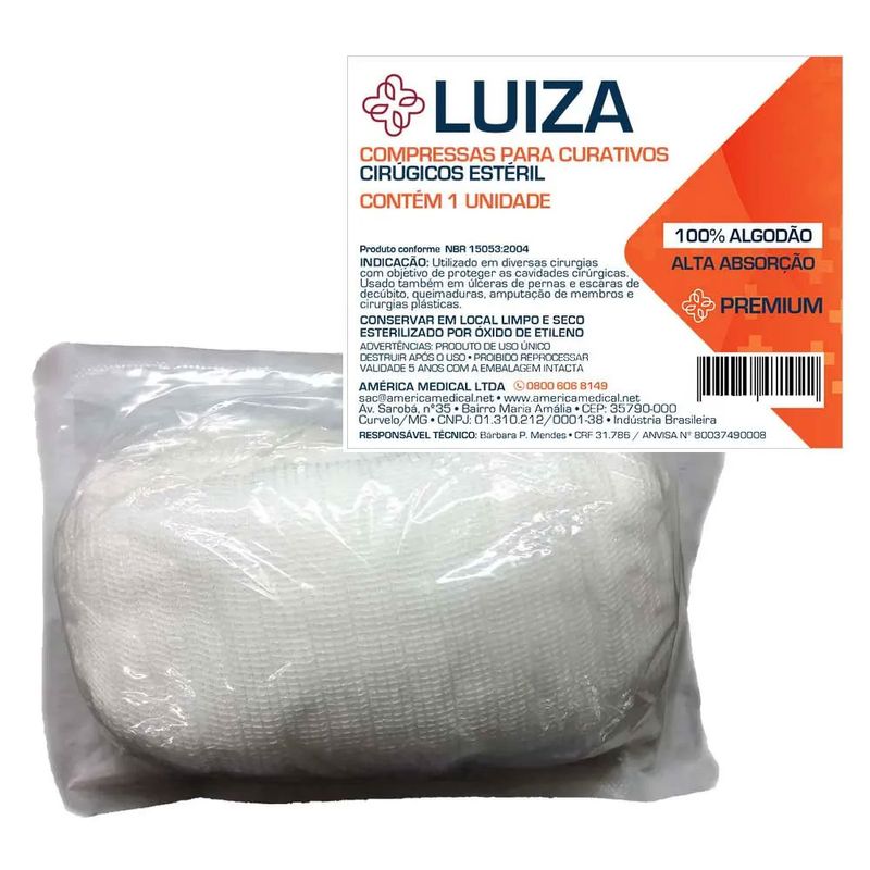 Compressa para Curativo Luiza 15x30cm 1 Unidade