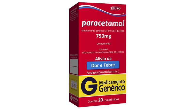 Paracetamol-750mg-20-comprimidos-Generico-Teuto