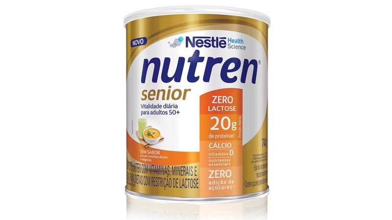 Nutren Senior Zero Lactose Sem Sabor 740g