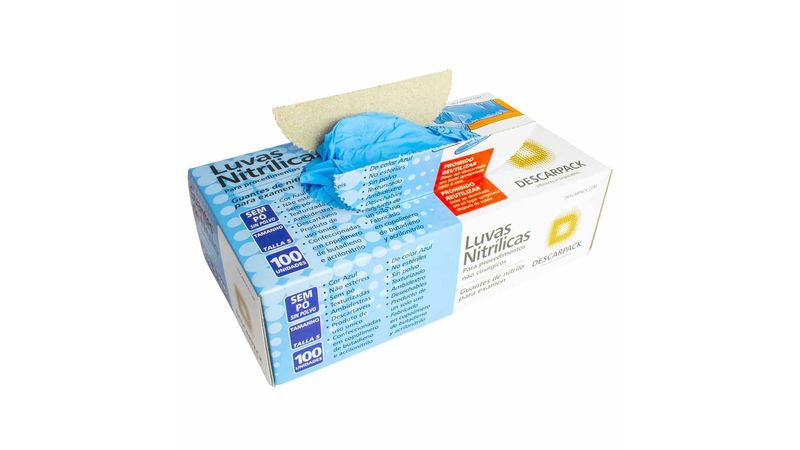 Luva-Nitrilica-Descartavel-Descarpack-Azul-Sem-Po-Tamanho-M-100-Unidades