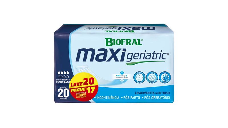 Absorvente-Geriatrico-Biofral-Maxi-Geriatric-Leve-20-Pague-17-Unidades