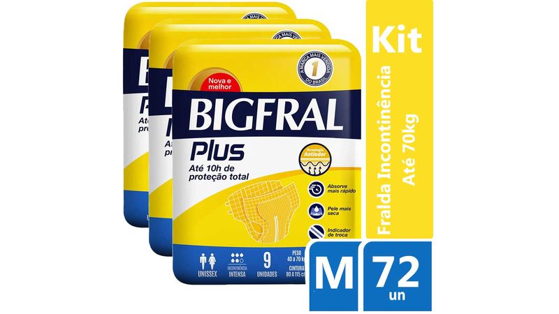 Kit-Fralda-Geriatrica-Bigfral-Plus-M-72-unidades-