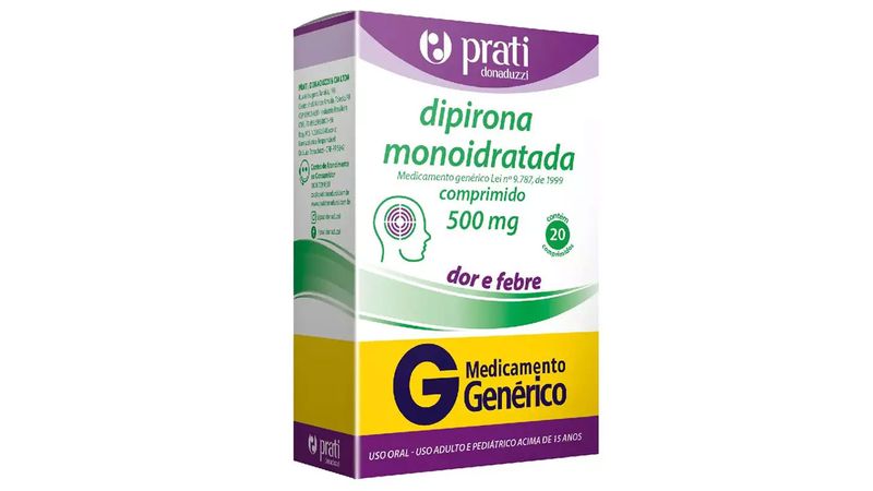 Dipirona-Monoidratada-500mg-20-comprimidos-Generico-Prati-Donaduzzi
