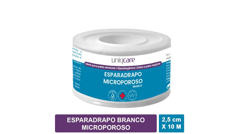 ESPARADRAPO-MICROPOROSO-BRANCO-25CM-X-10M-UNIQCARE