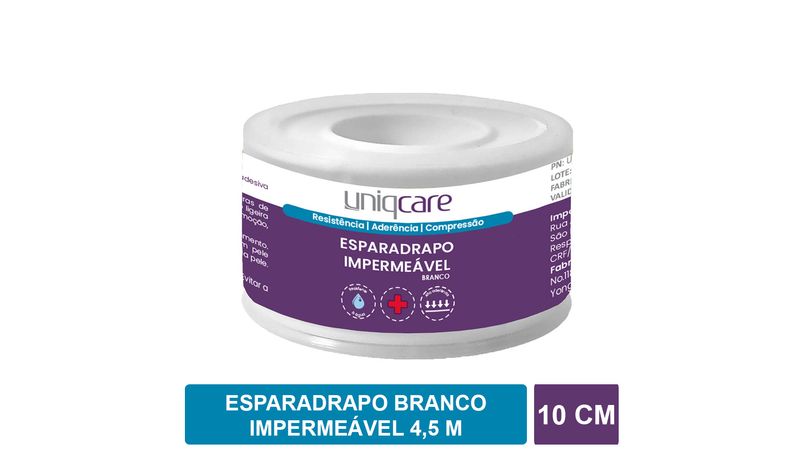 ESPARADRAPO-IMPERMEAVEL-BRANCO-10CMX45M-UNIQCARE