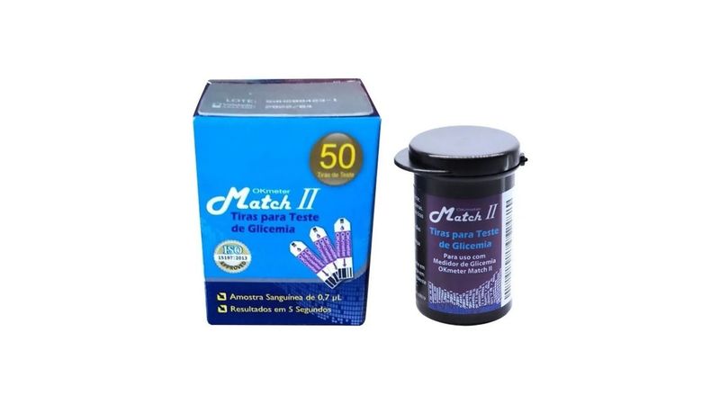 tiras-para-teste-de-glicemia-ok-meter-match-ii-50-unidades