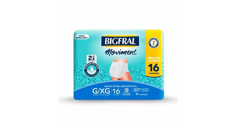 roupa-intima-descartavel-bigfral-moviment-unissex-g-xg-16-unidades
