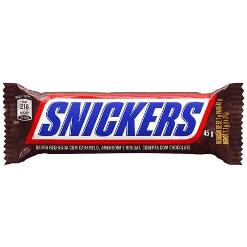 Chocolate Snickers 45g - Sabor e Energia em Cada Mordida